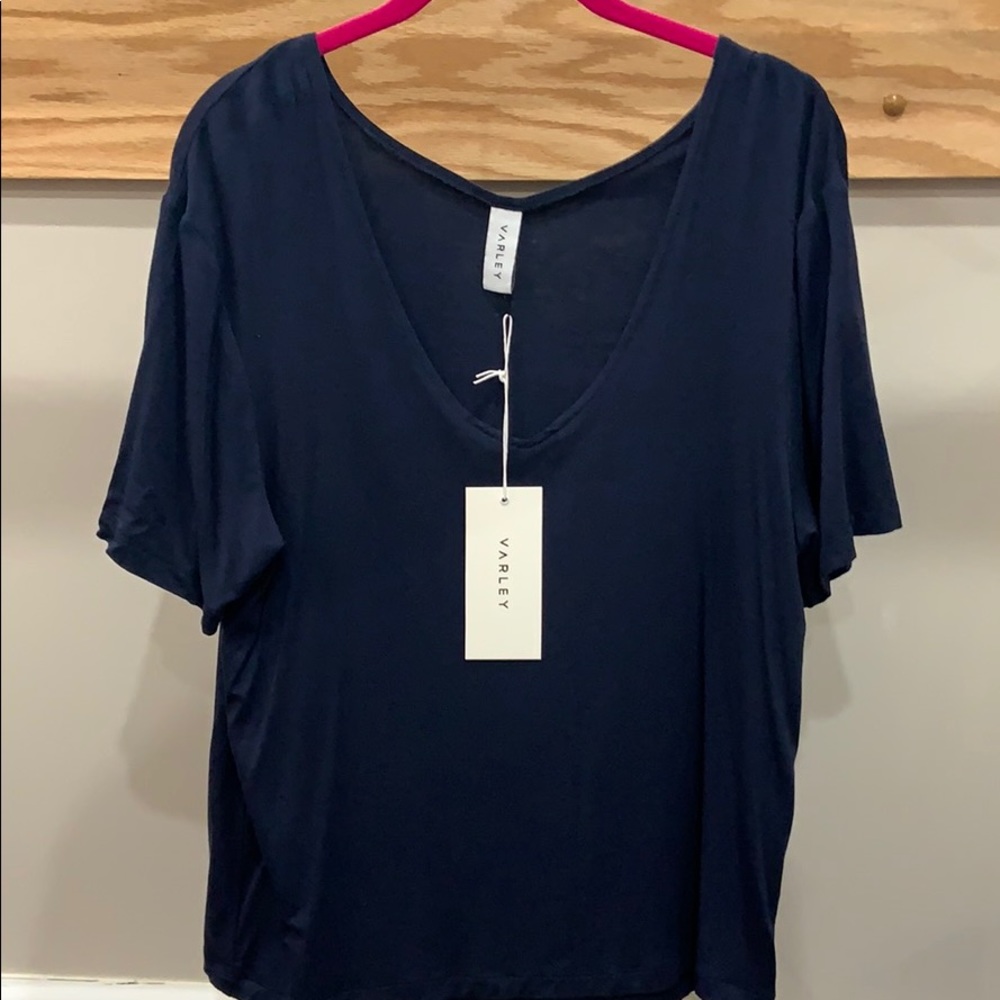 Varley Holly Navy Tee, NWT!